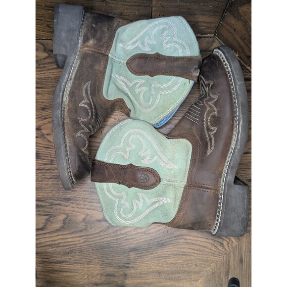 Ariat Distressed Mint & Brown Fatbaby Boot Womens Size 7.5B #10028951 - Picture 2 of 7